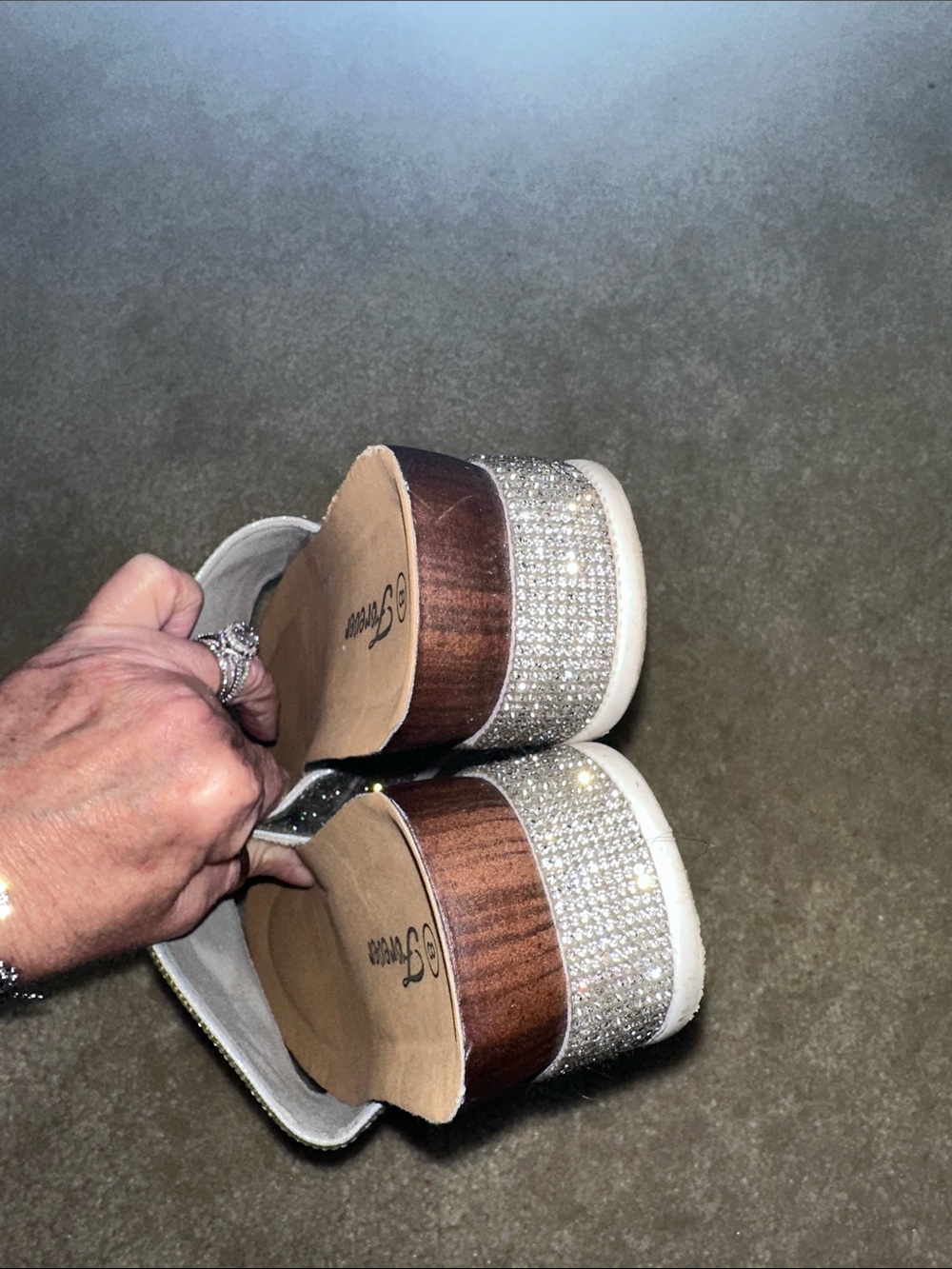 Forever 21 Rhinestone Slide Sandals in Silver - Picture 4 of 8